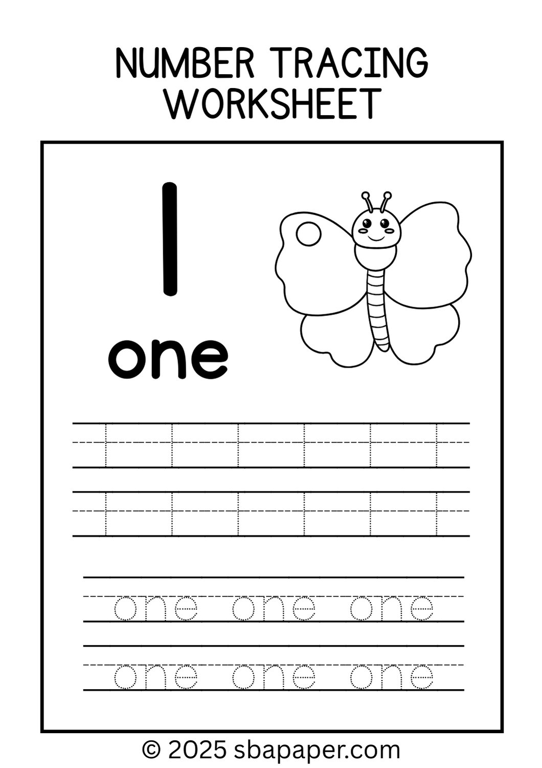 Numbers 1–10 worksheet preview